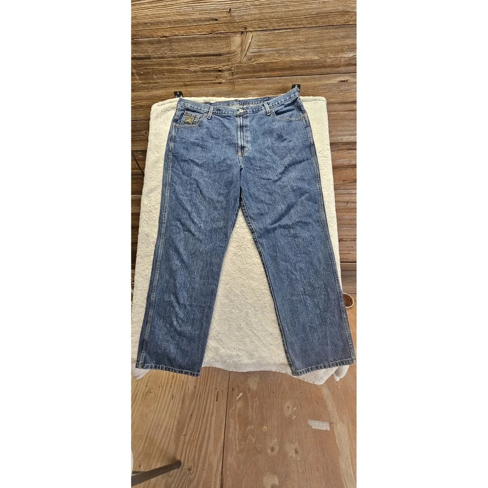 Cinch Men's 42x32‎ Blue Straight Jeans Denim Button Zip 5-Pocket Regular Fit